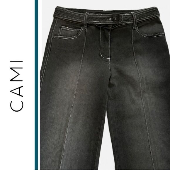 Cami Women’s Vintage Gray Denim Mid-Rise Cuffed‎ Flared Jeans - Size 4 - Picture 2 of 3